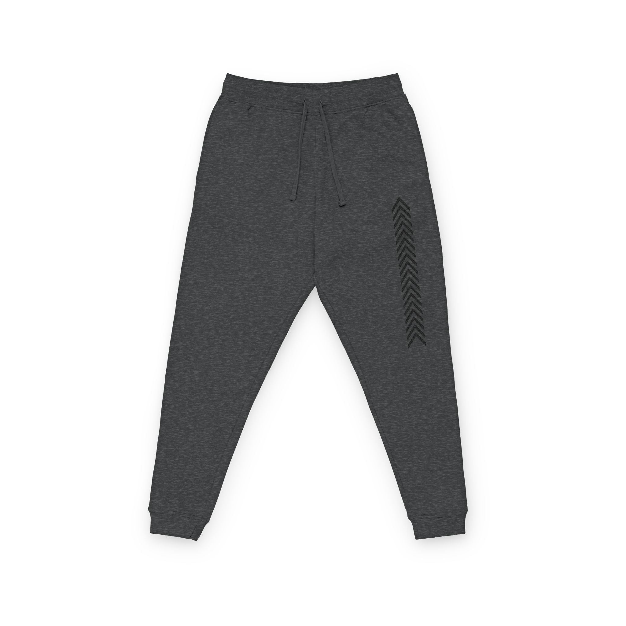 Embroidered Chevron Joggers — Cozy Fleece Sweatpants