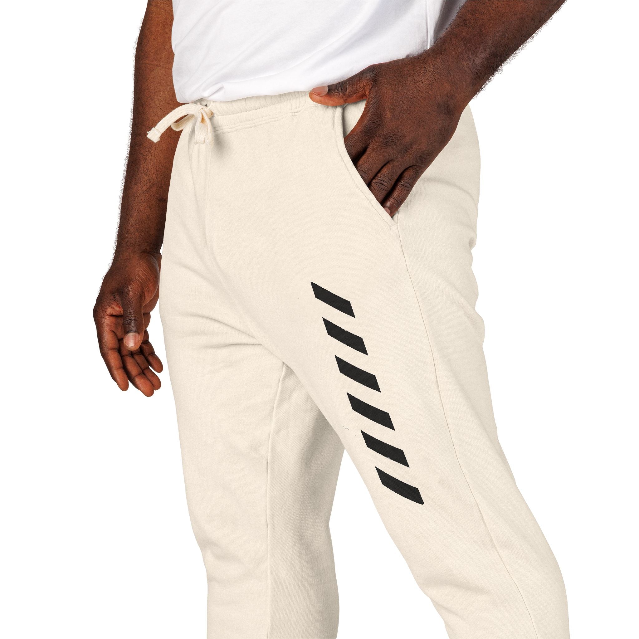 Garment-Dyed Fleece Sweatpants — Minimal Stripe Joggers