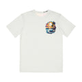 Tropical Sunset Surf Graphic Tee — Palm Trees, Waves & Beach Scene