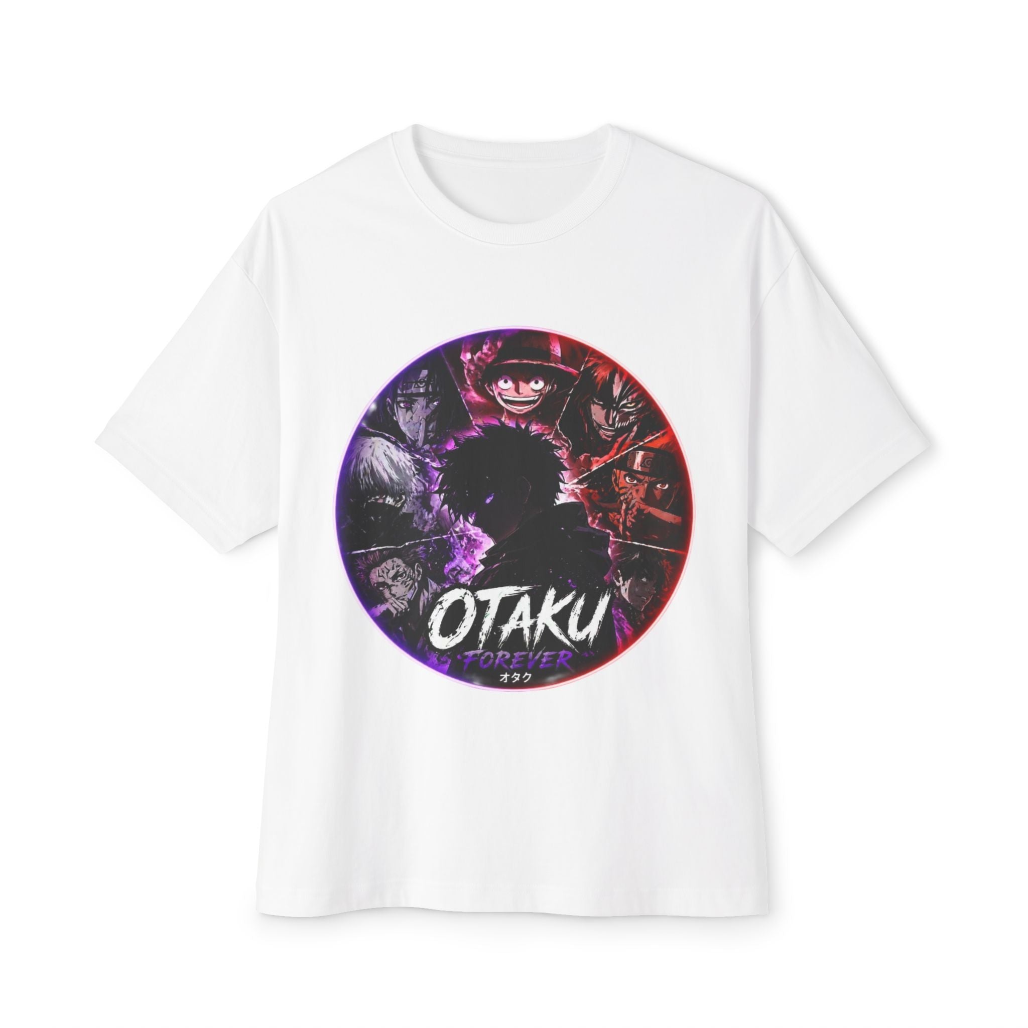 Otaku Anime Graphic Tee — Vintage Cyber Duel Oversized Boxy T-Shirt