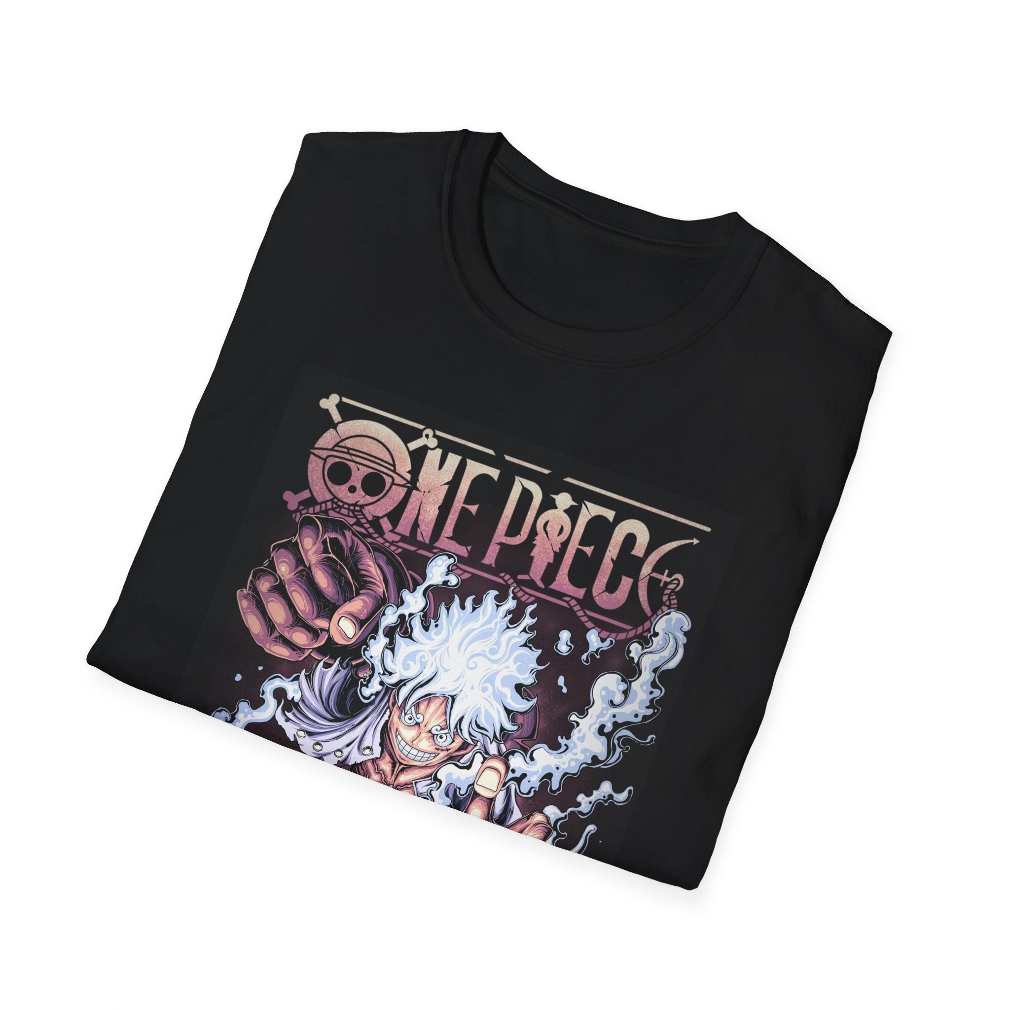 One Piece Anime T-Shirt — White-Haired Pirate Crew Graphic Tee