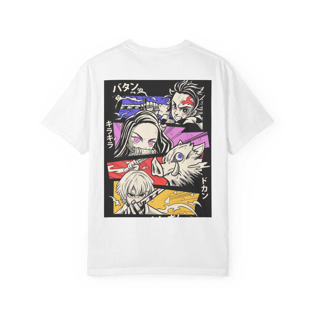 Anime Characters Graphic T-Shirt — Demon Slayer Panel Back Print