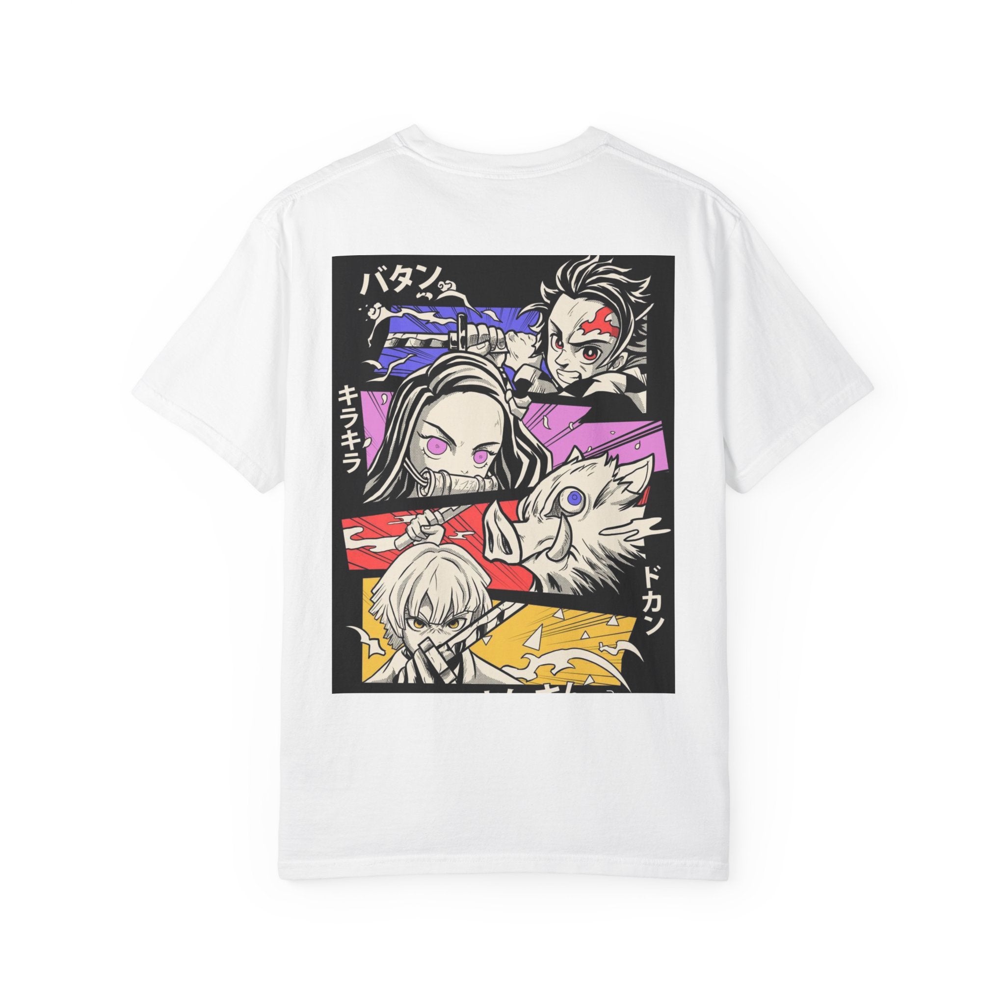 Anime Characters Graphic T-Shirt — Demon Slayer Panel Back Print