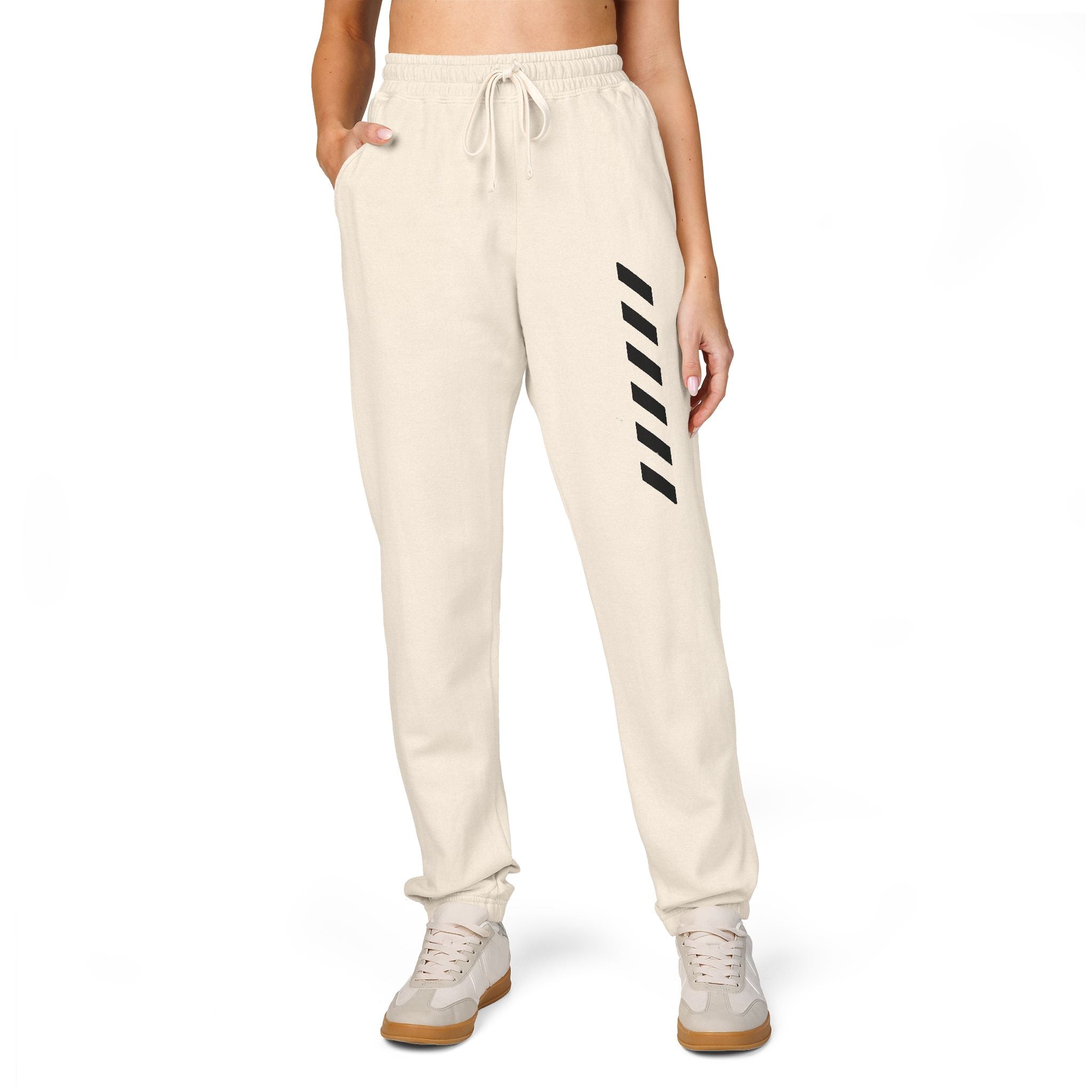 Garment-Dyed Fleece Sweatpants — Minimal Stripe Joggers