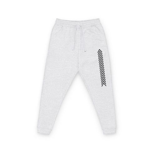 Embroidered Chevron Joggers — Cozy Fleece Sweatpants