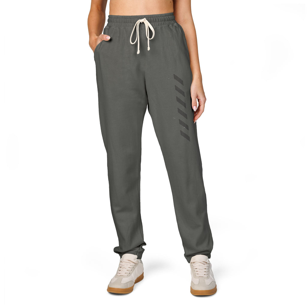 Garment-Dyed Fleece Sweatpants — Minimal Stripe Joggers