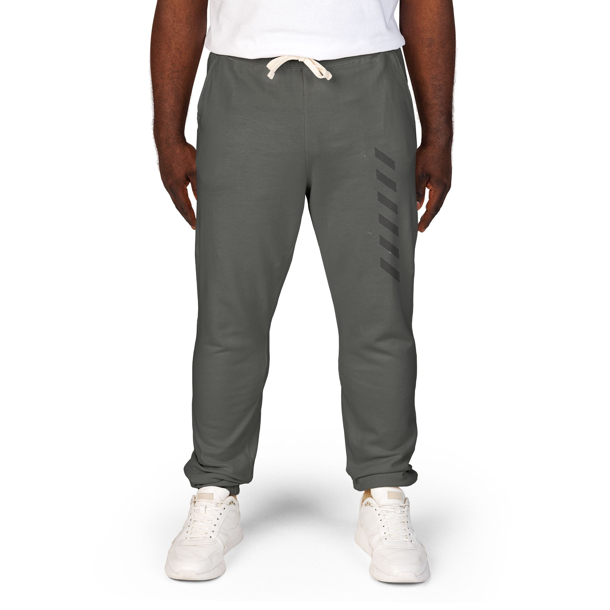 Garment-Dyed Fleece Sweatpants — Minimal Stripe Joggers