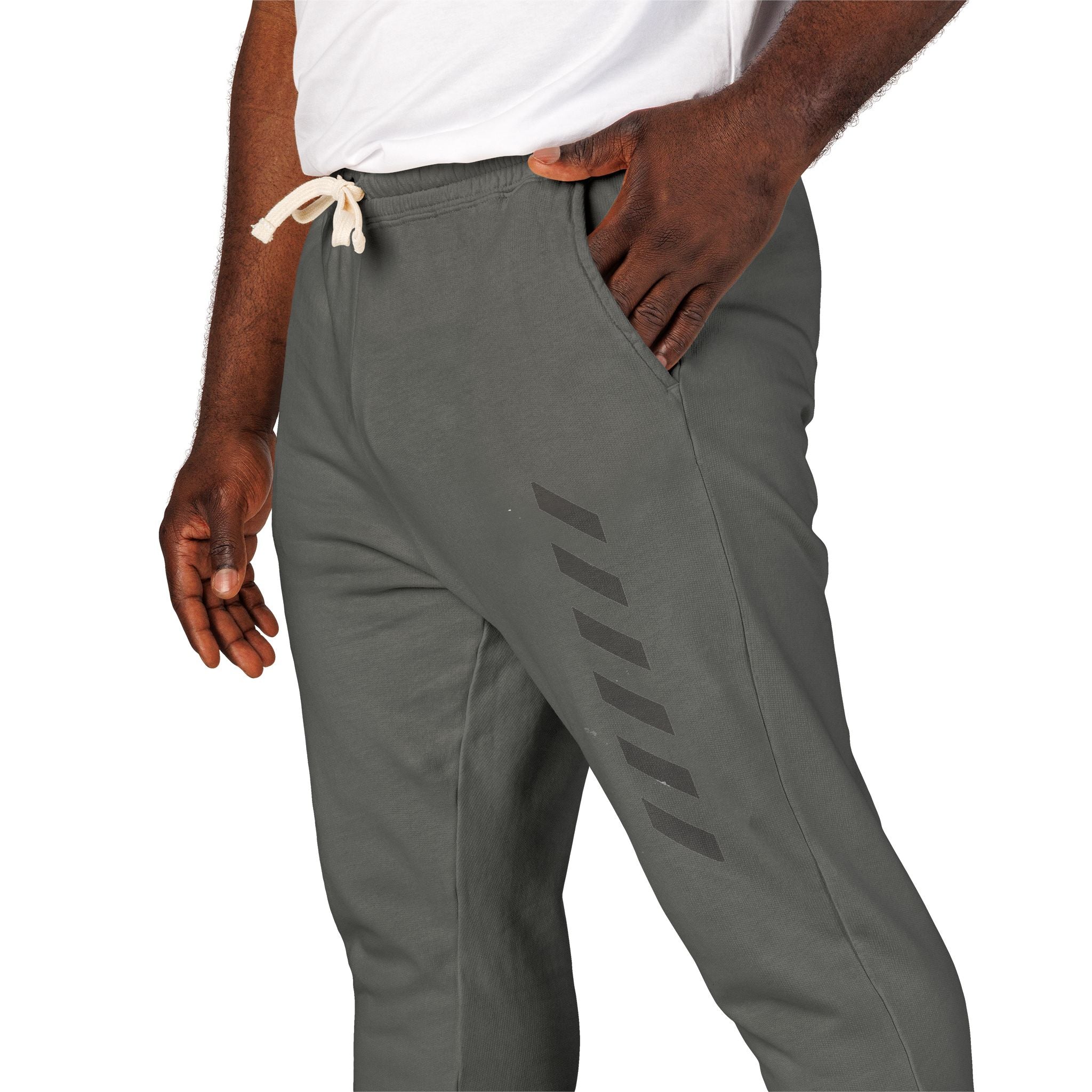 Garment-Dyed Fleece Sweatpants — Minimal Stripe Joggers