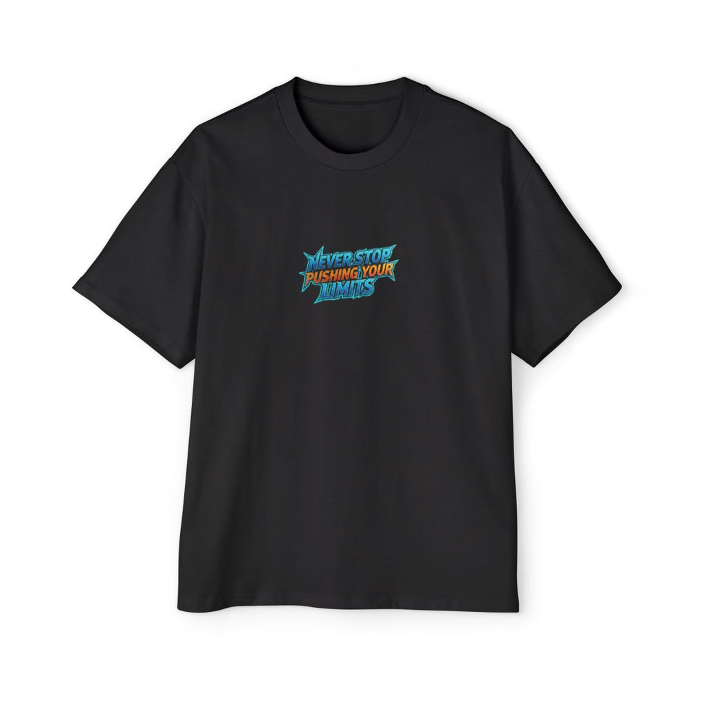 Oversized Tee — "Never Stop Pushing Your Limits" Anime Dragon Warriors Graphic