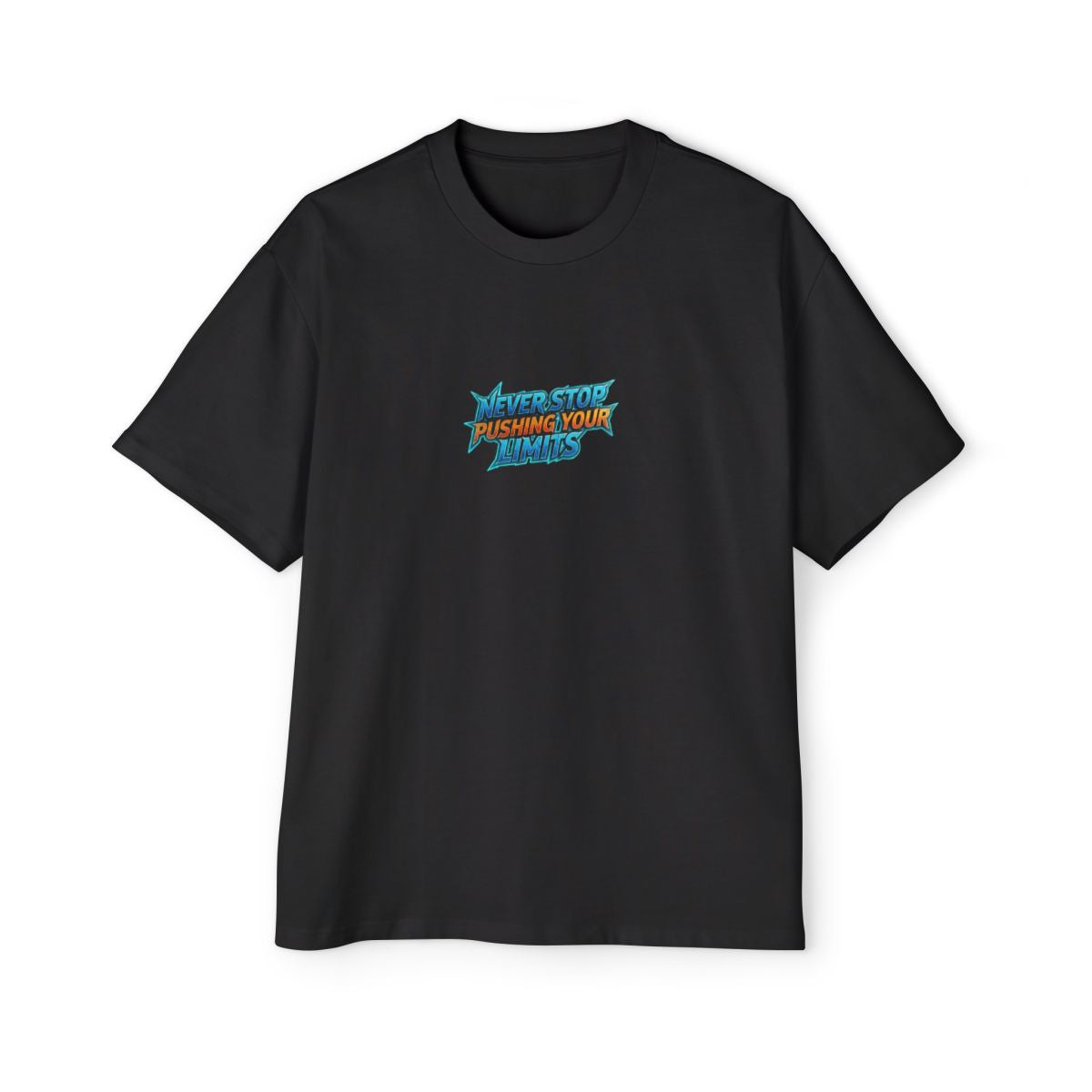 Oversized Tee — "Never Stop Pushing Your Limits" Anime Dragon Warriors Graphic